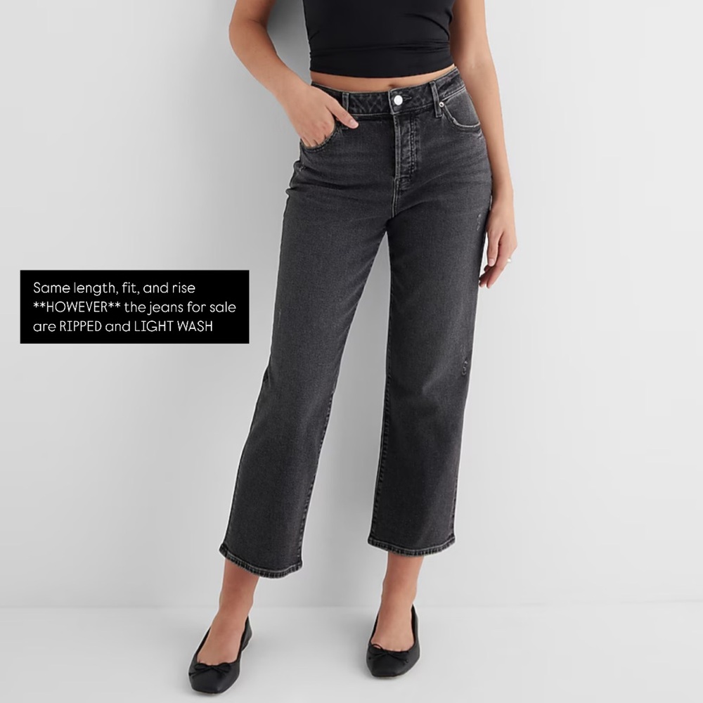 Express Straight Ankle High Rise OR Ripped Jeans - Picture 2 of 10